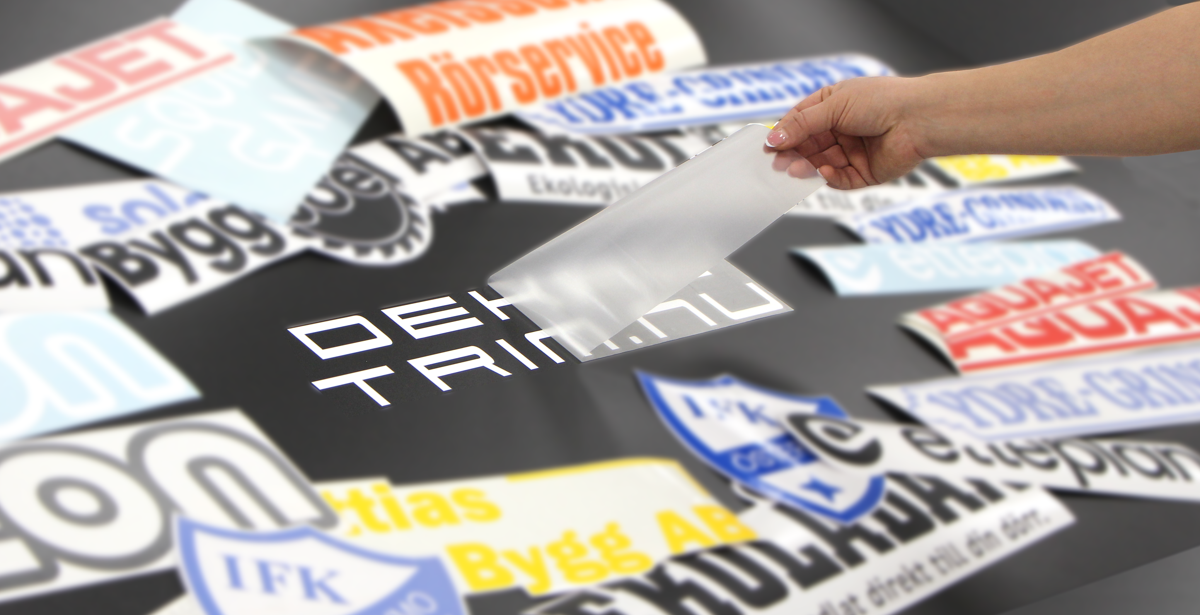 Ladda upp egen logo Vi datorskär efter din egna fil. 