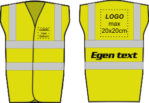 Reflexväst med logotyp och egen text