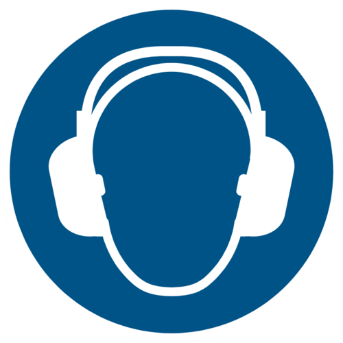 Använd hörselskydd M003