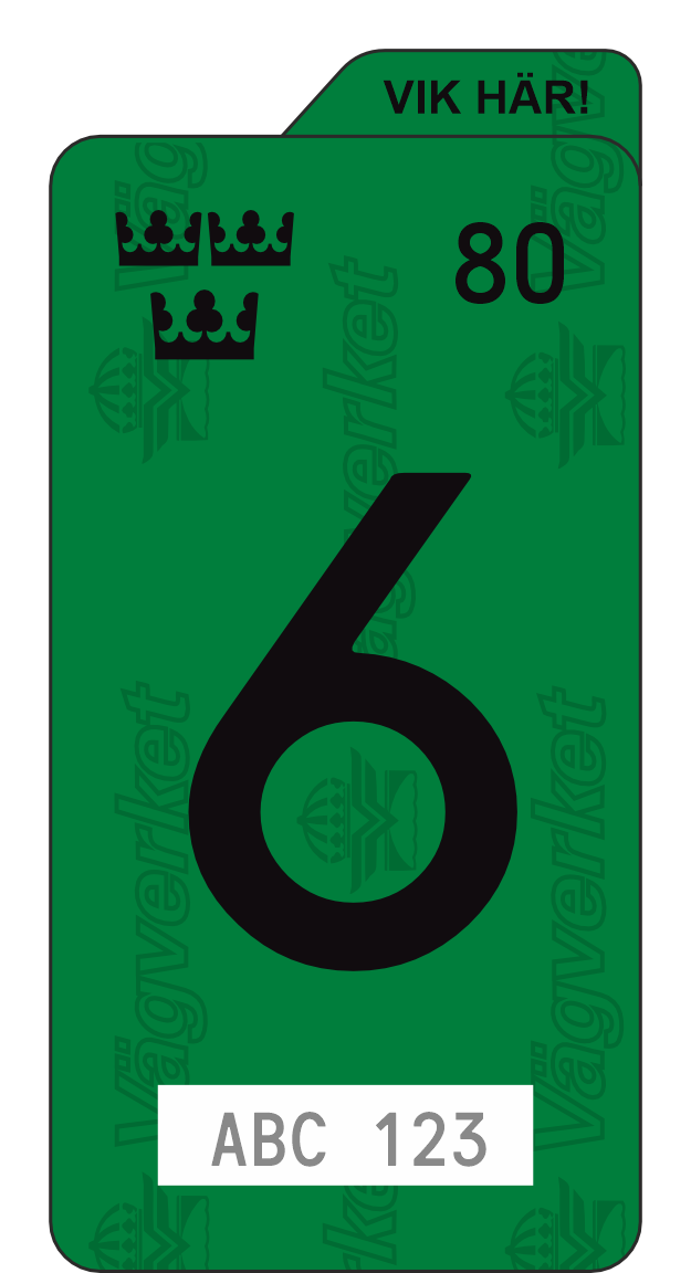 35x68mm Valfri färg, år och siffra.