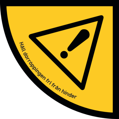 Golvdekal Håll dörröppningen fri från hinder.